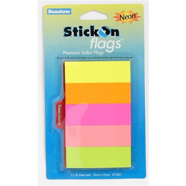 Picture of STICK ON FLAGS NEON 25X76