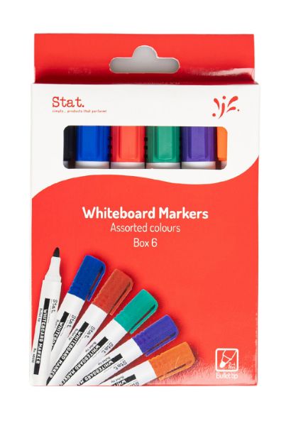 Picture of STAT WHITEBOARD MARKER 2.0MM BULLET TIP PK6