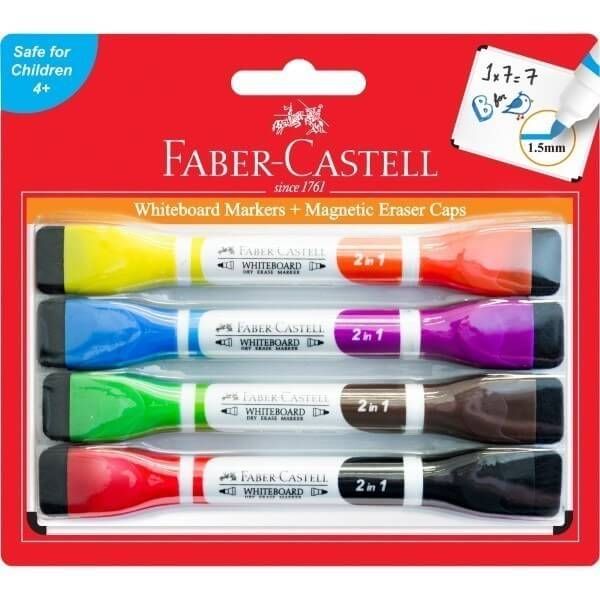Picture of FABER-CASTEL DOUBLE ENDED WHITEBOARD MARKER PK 4