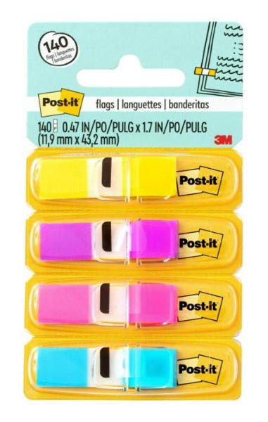 Picture of POST-IT FLAGS  BRIGHT COLOURS PK 4