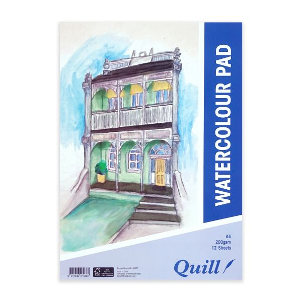 Picture of QUILL WATERCOLOUR PAD A4 200GSM 12 SHEET