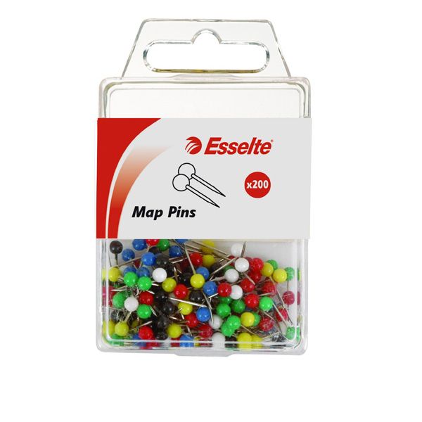 Picture of ESSELTE PINS MAP PK200 ASSORTED