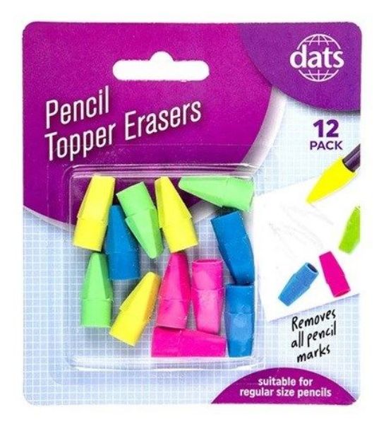 Picture of TRIANGULAR PENCIL TOPPER ERASERS 12 PK
