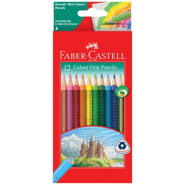 Picture of FABER-CASTELL TRIANGULAR GRIP COLOURED PENCILS PK 10