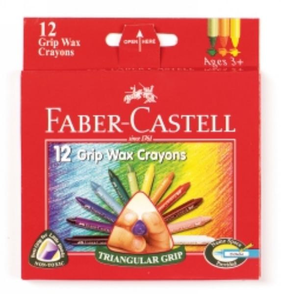 Picture of FABER-CASTEL WAX CRAYONS TRIANGULAR GRIP PK12
