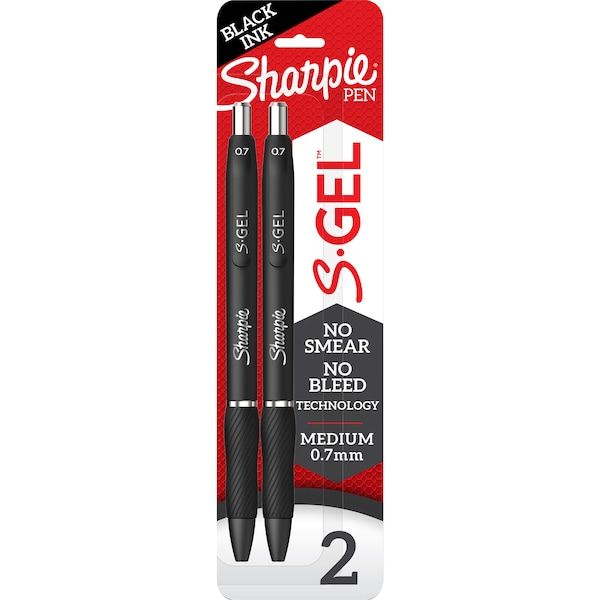 Picture of SHARPIE GEL PEN RETRACTABLE 0.7MM 2PK BLACK