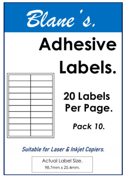 Picture of ADHESIVE LABELS 21UP PK 10