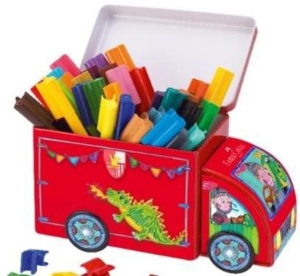 Picture of FABER-CASTELL CONNECTOR MARKERS TRUCK TIN OF 33