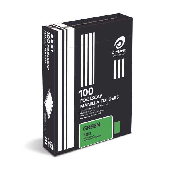 Picture of OLYMPIC MANILA FOLDER FC GREEN BOX 100