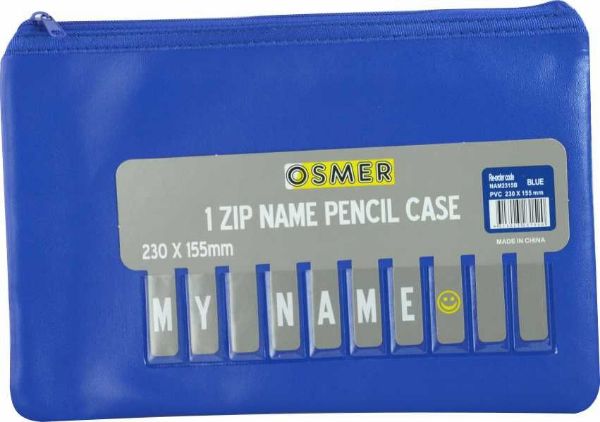 Picture of PENCIL CASE WITH NAME INSERT 1 ZIP - BLUE