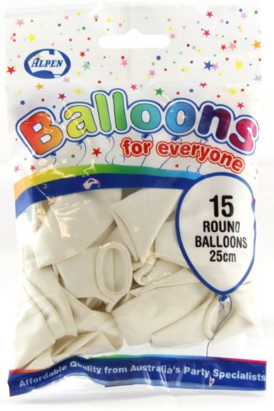 Picture of BALLOONS 25CM WHITE PK 15