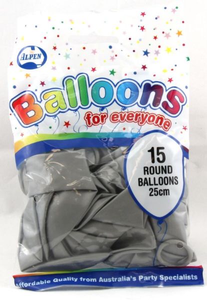 Picture of BALLOONS 25CM SILVER PK 15