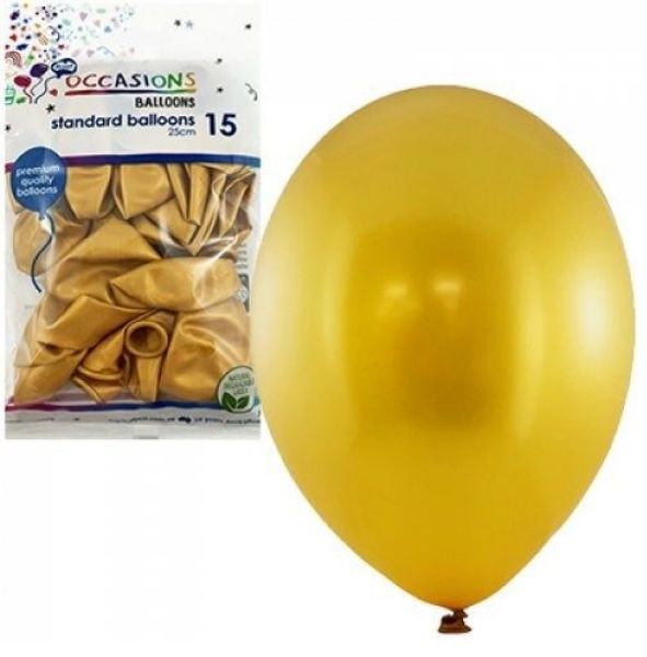 Picture of BALLOONS 25CM GOLD PK 15