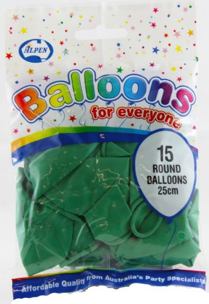 Picture of BALLOONS 25CM GREEN PK 15