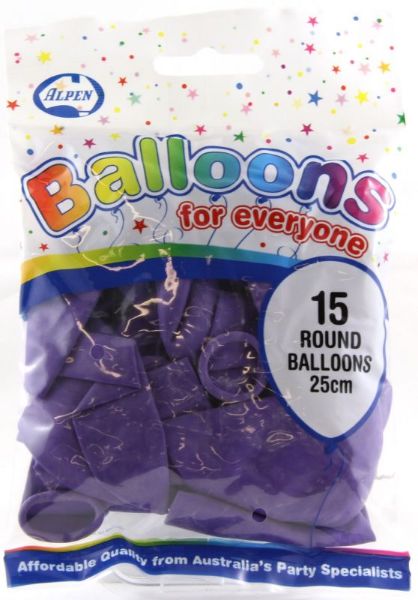Picture of BALLOONS 25CM PURPLE PK 15