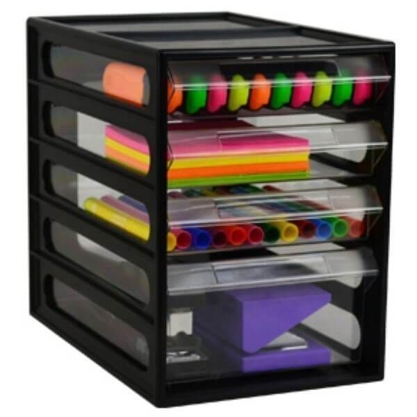 Picture of DOCUMENT SML CABINET ITALPLAST 4 DRAW BLACK