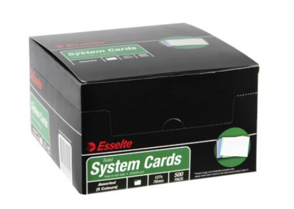 Picture of ESSELTE SYSTEM CARDS 127X76MM (5X3) PK 5