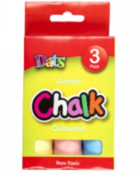 Picture of CHALK DATS JUMBO COLOURED PK 3