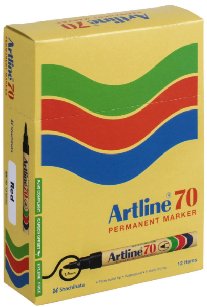 Picture of ARTLINE 70 PERMANENT MARKER RED BX12